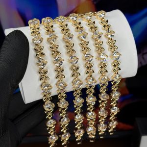 Rq gold white stoned bracelet