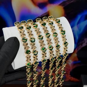 Rq gold green stoned bracelet