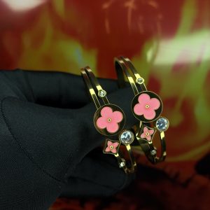 Pink lv steel bracelet