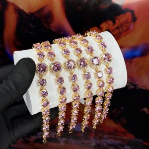 Rq gold pink circle bracelet
