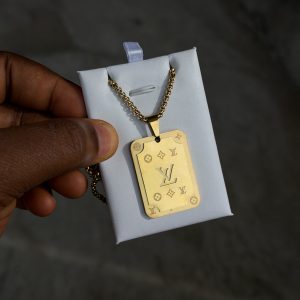 Lv gold male necklace