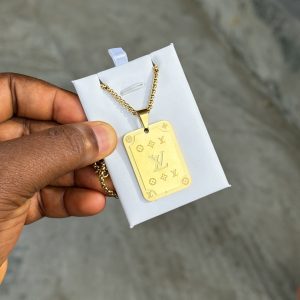 Lv gold male necklace