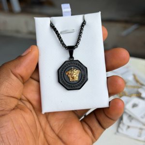 Versace black necklace