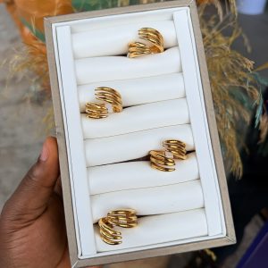 Spiral Steel gold  ring size 8