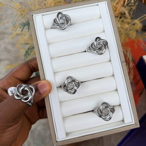 Rose Steel silver ring size 10