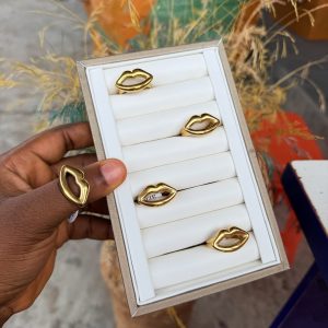 Kiss Steel gold ring size 9