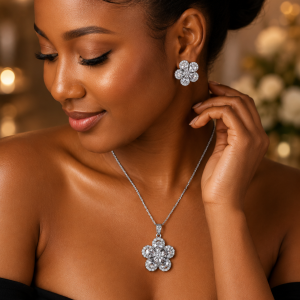 Steel necklace and earring set 035