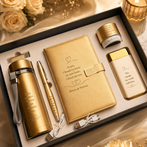 Engraved big gold royalty set