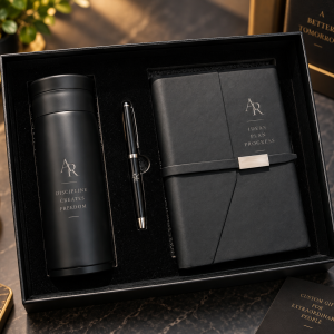 Engraved black royalty set