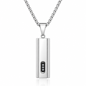 Silver steel necklace 013
