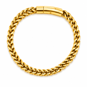 Gold steel male bracelet 015