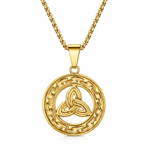 Gold flower male necklace 005