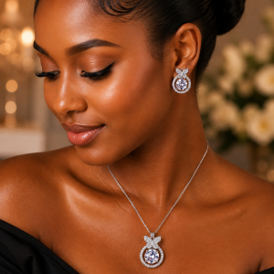 Steel Necklace earring set 002