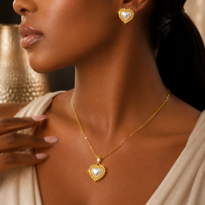 Steel necklace and earring set 017