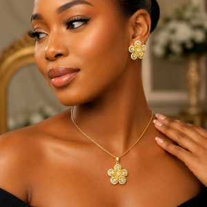 Steel Necklace earring set 003