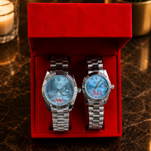 Silver Roman blue face couples combo comes boxed 006