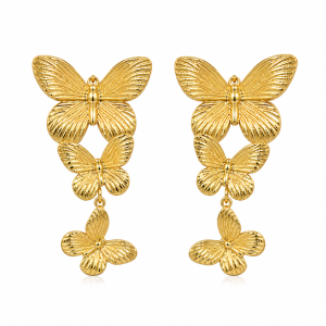 Gold delicate butterfly drop 005