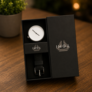 Tomi black  white face watch 030