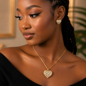 Steel necklace earring set 019