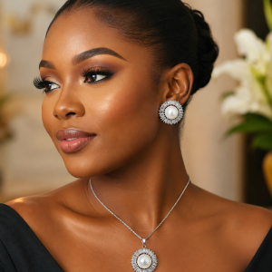 Steel necklace earning set 032