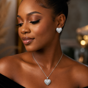 Steel necklace and earring set 021