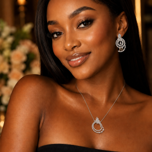 Steel necklace earring  set 010