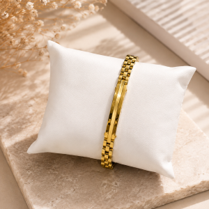 Gold Steel plain bracelet 021