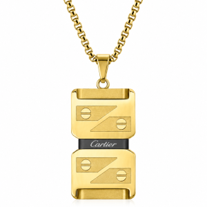 Gold black Cartier necklace