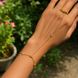 Gold stone bracelet 002