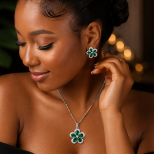 Steel necklace and earring set 036