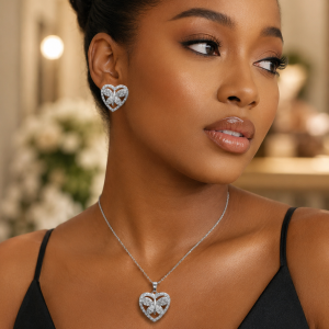 Steel necklace and earring set 029