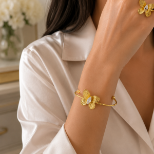 Flower bracelet and ring