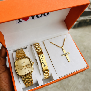 Engraved gold Casio combo with exact box