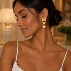 Delicate triple butterfly earrings