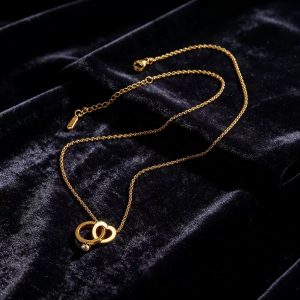 Dainty steel ring necklace