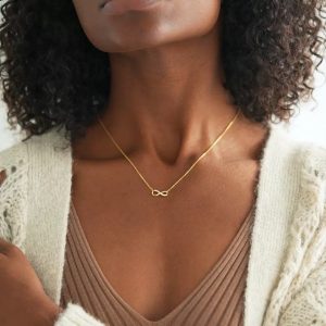 Steel infinity necklace