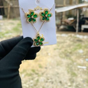 Steel necklace earring set 006