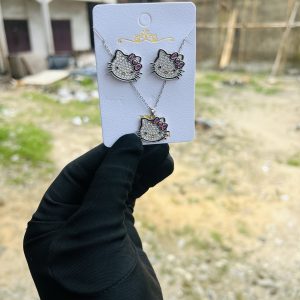 Steel necklace earring set 009