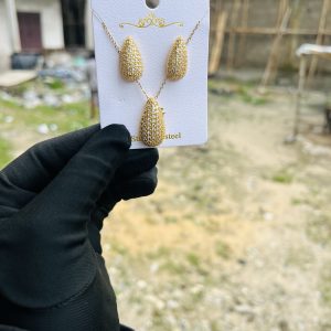 Steel necklace earring set 011