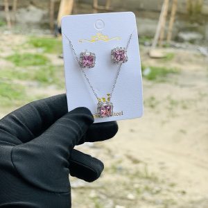 Steel necklace earring set 012