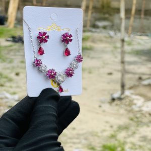 Steel necklace and earring set 014