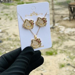 Steel necklace earring set 015