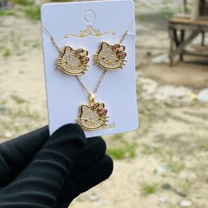 Steel necklace earring set 015