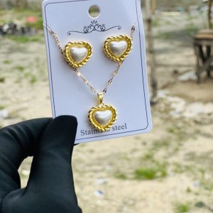 Steel necklace and earring set 017