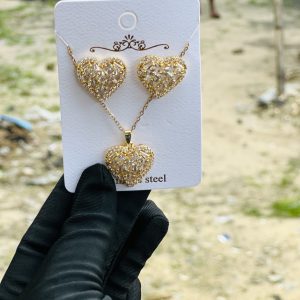 Steel necklace earring set 019