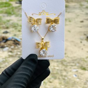 Steel necklace and earring set 022