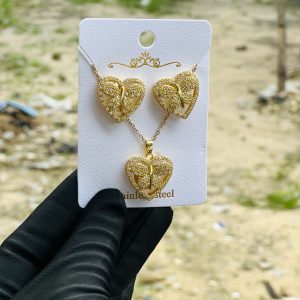 Steel necklace and earring set 028