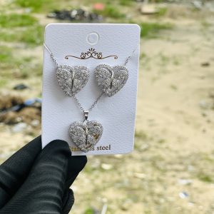 Steel necklace and earring set 029