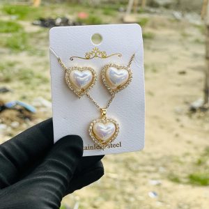 Steel necklace earring set 030