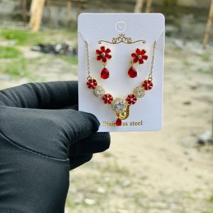 Steel necklace and earring set 031